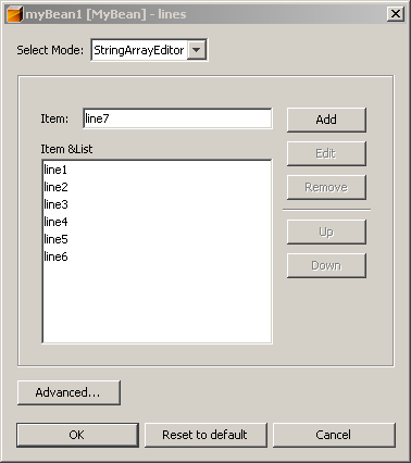 Creating a list of choices for the lines property. 