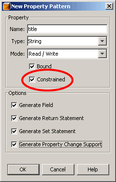 Setting a constrained option for the radius property. 