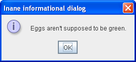 Informational dialog with default title and icon