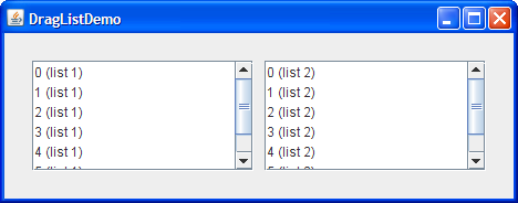 The DragListDemo example