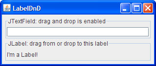 The LabelDnD example