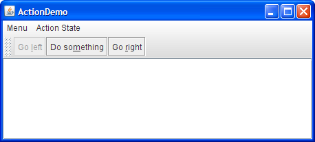 A snapshot of ActionDemo when 