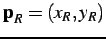 $ \textbf{p}_{R} = (x_{R},y_{R})$