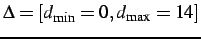 $ \Delta=[d_{\min}=0 , d_{\max}=14]$