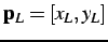 $ \mathbf{p}_{L}=[x_{L}, y_{L}]$