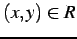 $ (x,y)\in R$