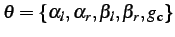 $ \boldmath {\theta} = \{\alpha_1,\alpha_2,\beta_1,\beta_2,g_\mathrm{c}\}$