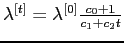 $ \lambda^{[t]}=\lambda^{[0]}\frac{c_0+1}{c_1+c_2{t}}$