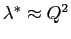 $ \lambda^\ast\approx
Q^2$